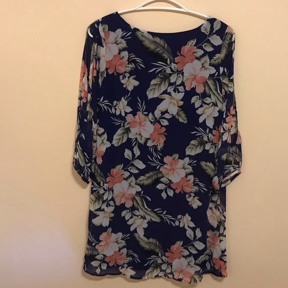 📦5/$50 Lulus Shifting Dears Floral Print Mini Dress in Royal Blue Size XS - Picture 10 of 11